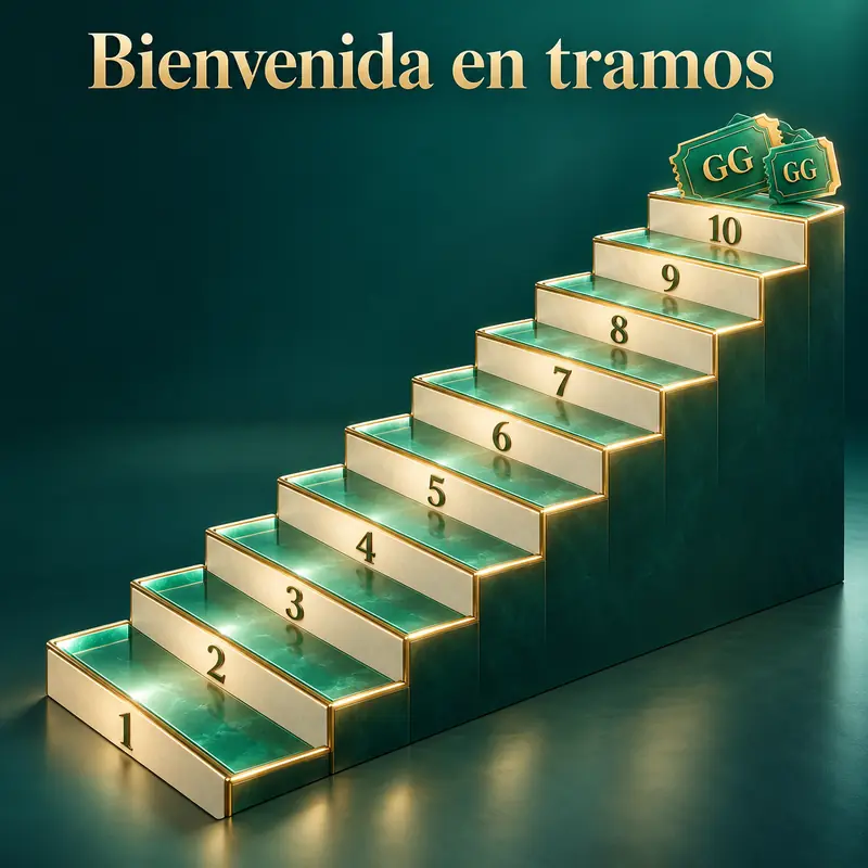 Betonwin: diez tramos de bienvenida representados como una escalera con giros gratis