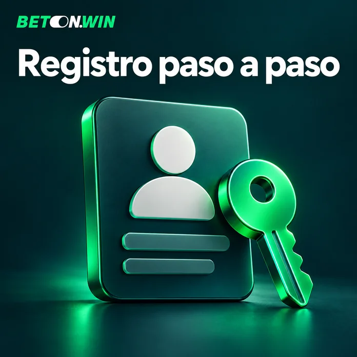 Ilustración del registro en Betonwin con una tarjeta de perfil y una llave verde