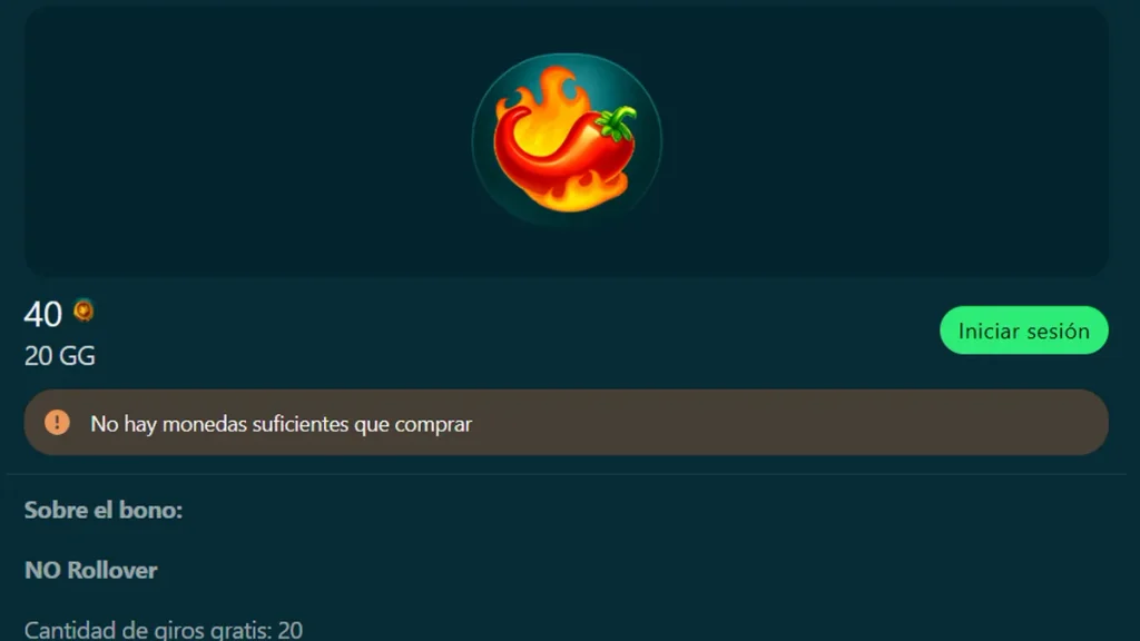 Tienda de Bonos de Betonwin: 20 giros gratis por 40 Coins, sin rollover